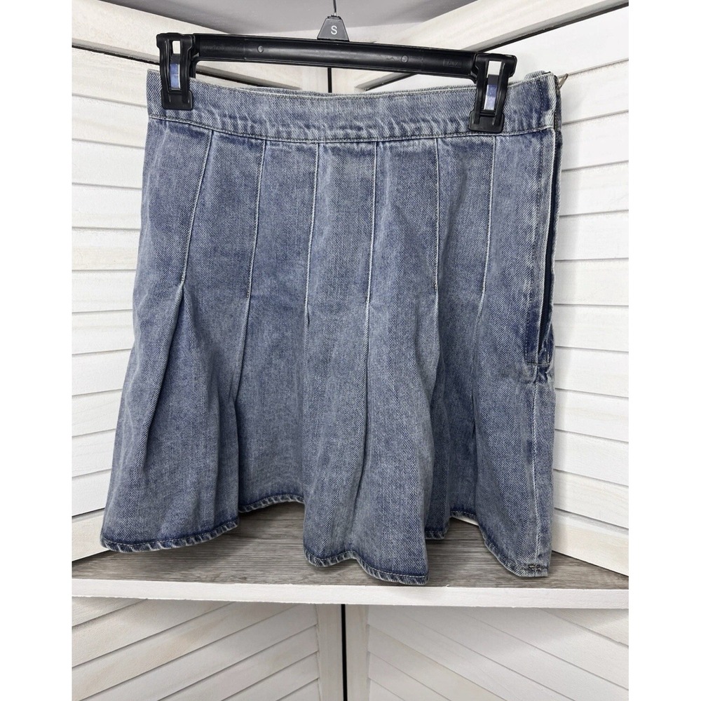 Better Be Denim Pleated Mini Skirt Women's Size M Blue Y2K Style 90s Revival